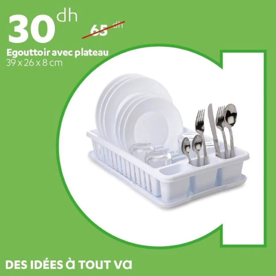 Egouttoir avec plateau 39x26x8cm