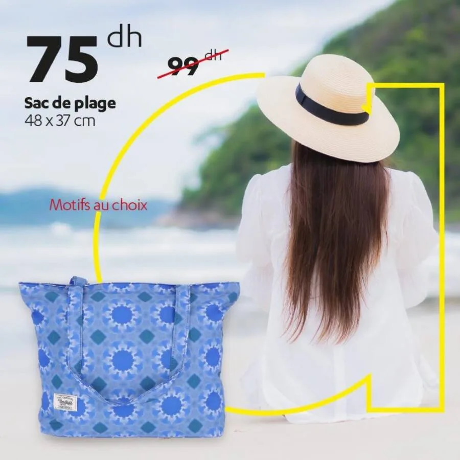 Sac de plage 48x37cm motifs au choix