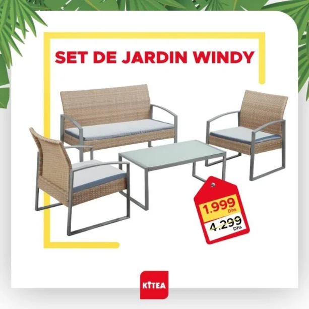 آخر يوم عروض الصيف chez Kitea Set de jardin WINDY