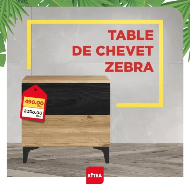 Offres soldées chez Kitea Table de chevet ZEBRA