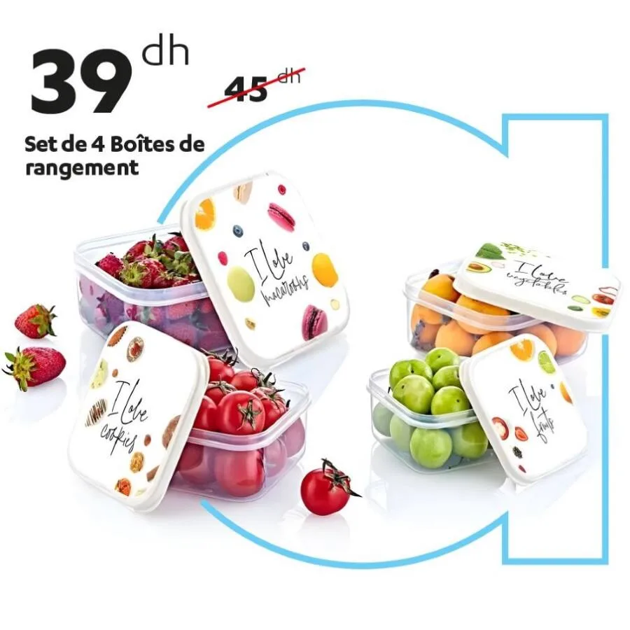 Set de 4 Boîtes de rangement