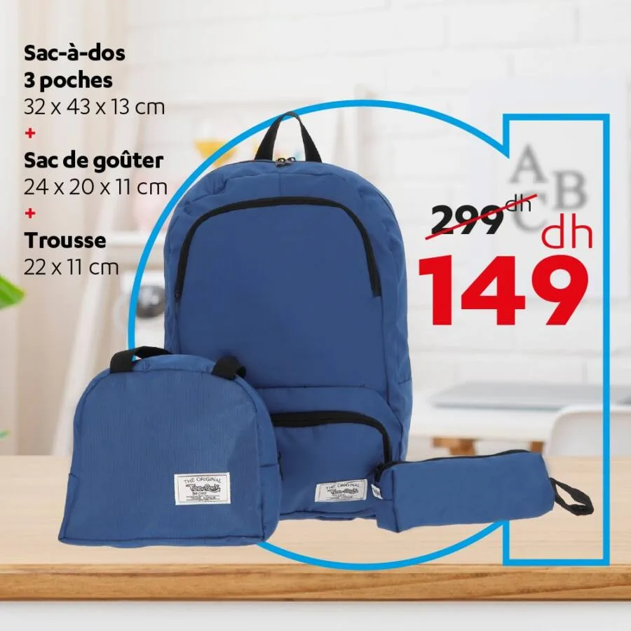 Pack Sac à dos et gouter + trousse pour garçon