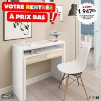 Bureau blanc console extensible ARTIK