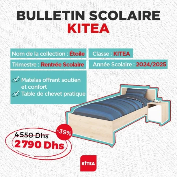 Lit + Matelas + Table de chevet