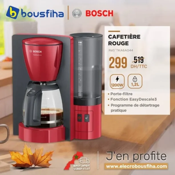 Cafetière rouge 1.2 litre BOSCH