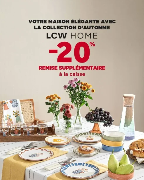 -20% de remise sur la collection LCW Home