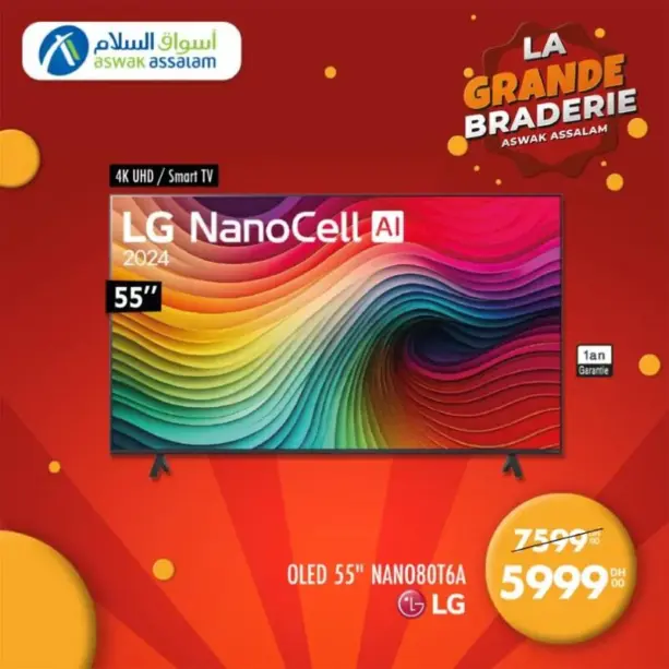 Smart TV OLED NanoCell AI 55pouces 4K LG