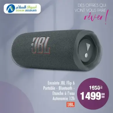 Enceinte JBL Flip 6 portable étanche 12h