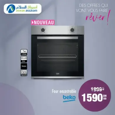 Four encastrable 60x60cm BEKO 74 litres