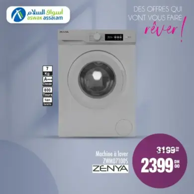 Machine à laver 7Kg ZENYA