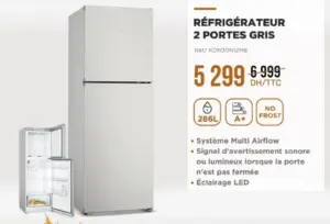 Réfrigérateur 2 portes gris 286 litres BOSCH