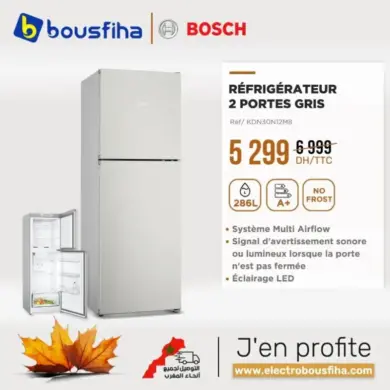 Réfrigérateur 2 portes gris 286 litres BOSCH