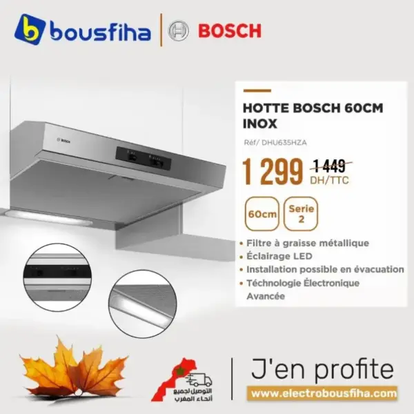 Hotte 60cm en inox BOSCH