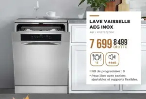 Lave vaisselle AEG en inox 15couv