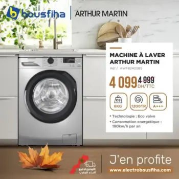 Machine à laver 8KG A+++ ARTHUR MARTIN