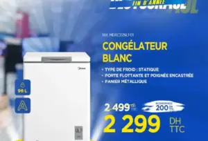 Congélateur Blanc 99 litres MIDEA