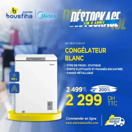 Congélateur Blanc 99 litres MIDEA