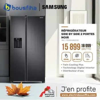 Réfrigérateur SIDE BY SIDE noir 2 portes 609 litres SAMSUNG