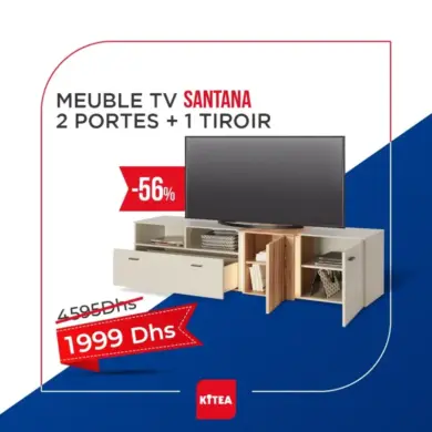 Meuble TV SANTANA 2 portes et 1 tiroir