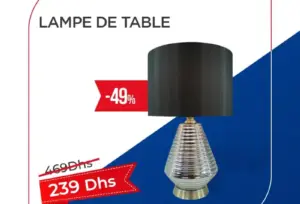 Lampe de table 55cm argenté