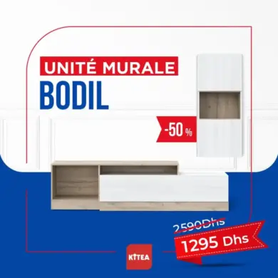 Unité murale BODIL Blanc/Beige 3 portes