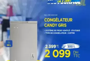 Congélateur gris 96 litres CANDY