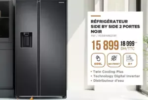 Réfrigérateur SIDE BY SIDE noir 2 portes 609 litres SAMSUNG