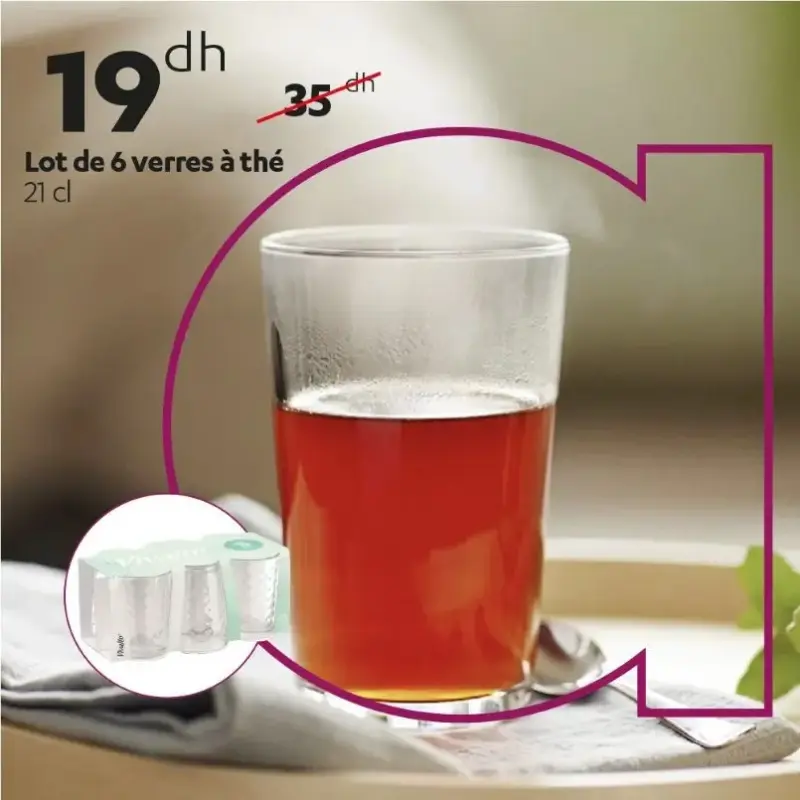 Lot de 6 verres à thé