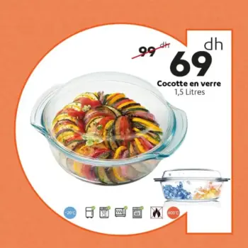 Cocotte en verre 1.5 litre