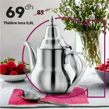 Théière en inox 0.8 litre