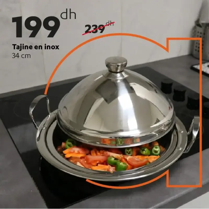 Tajine en inox 34cm