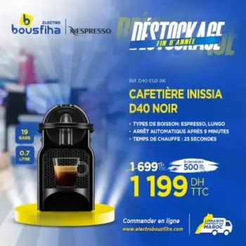 Cafetière INISSIA D40 noir NESPRESSO