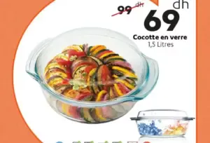 Cocotte en verre 1.5 litre