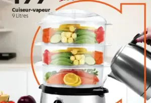 Cuiseur à vapeur 9 litres 3 niveaux