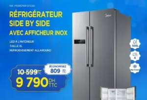 réfrigérateur SIDBYSIDE 2 portes 530 litres MIDEA