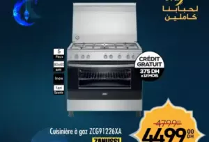 Cuisinière à gaz 5 feux ZANUSSI